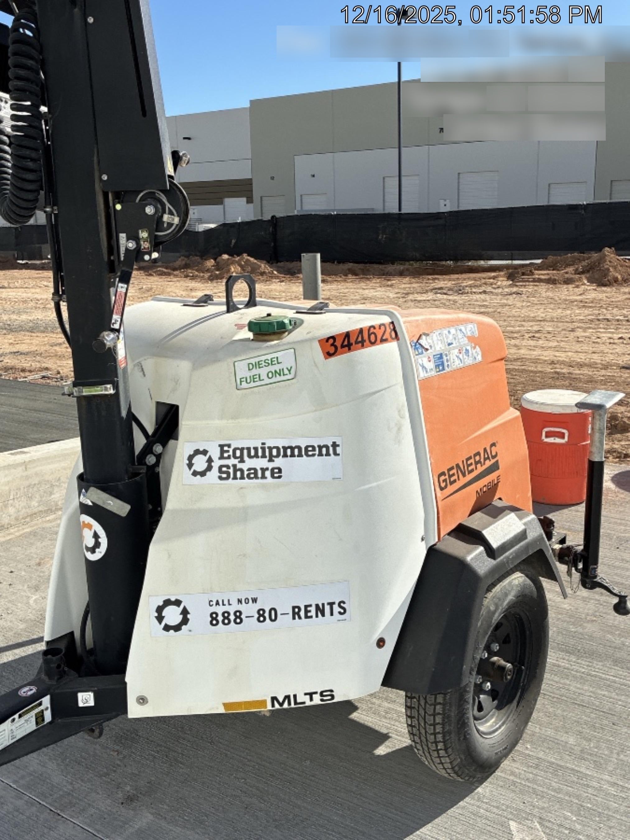 2023 Generac MLT2 Diesel, Flex Switch 120V Input, Powerzone Controller, (4) 320W LED Lights, 4kW Generator, 39.9 Gal Fuel Tank, 2" Ball, T3