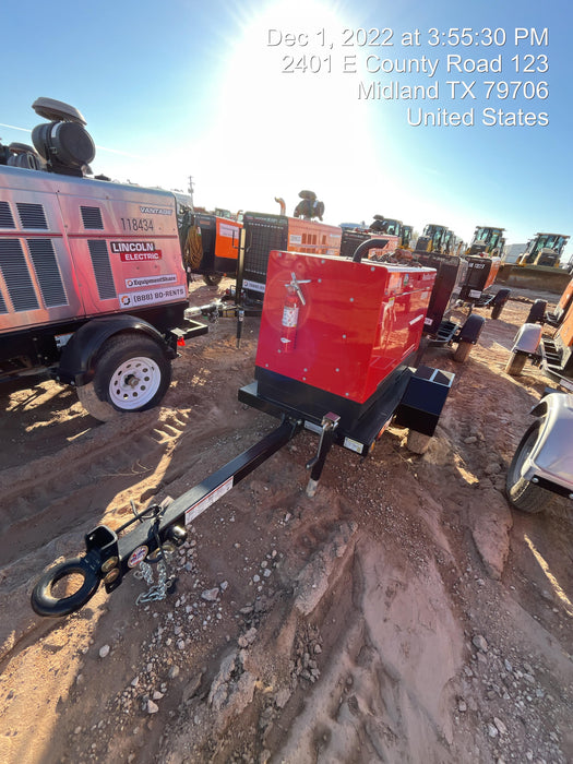 2022 Shindaiwa DGW400MDL Kubota D902 Engine, 23 HP, Dual Op Welder, Wire, Arc, Droop Stick, Tig, and CC Stick Functionality, Simulphase, 3 Phase and 1 Phase Gen Output, Single Axle NB Trlr, Slr Trckl Chrg 12V 12W, Fire Ext