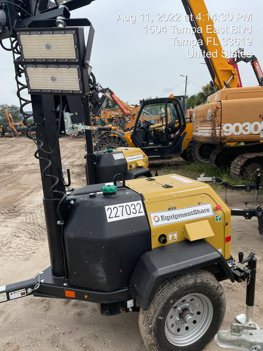 2022 Allmand NLV3GR (4) LED Light Fixture 350W, 23' Vertical Mast, 3kW Prime, Towable, Deep Sea L401, Leveling Jacks, Yanmar T4F 5.8hp