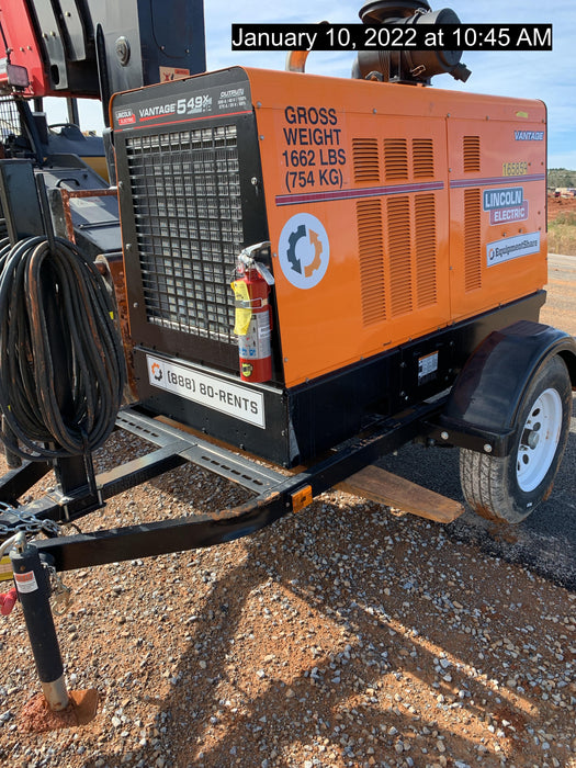2021 Lincoln Electric Vantage 549X Ready Pak 3, ORANGE (includes trailer, cable rack, fender light kit)