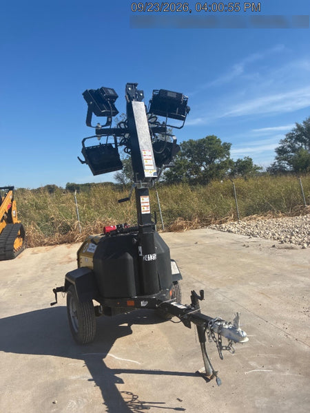 2022 Allmand NLV3GR (4) LED Light Fixture 350W, 23' Vertical Mast, 3kW Prime, Towable, Deep Sea L401, Leveling Jacks, Yanmar T4F 5.8hp