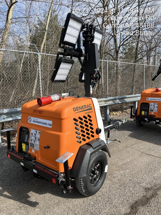 2024 Generac MLT2 Diesel, Flex Switch 120V Input, Powerzone Controller, 
(4) 320W LED Lights, 4kW Generator, 39.9 Gal Fuel Tank, 2" Ball, T3