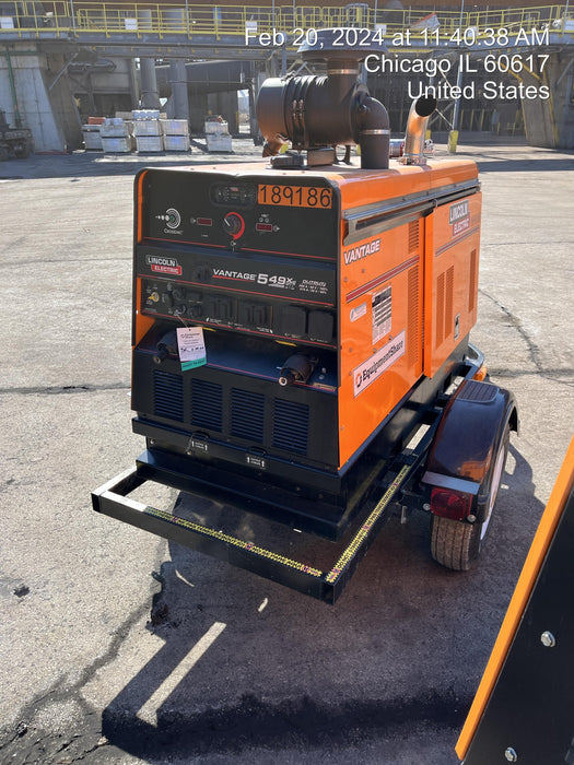 2021 Lincoln Electric Vantage 549X Ready Pak 3, ORANGE (includes trailer, cable rack, fender light kit)