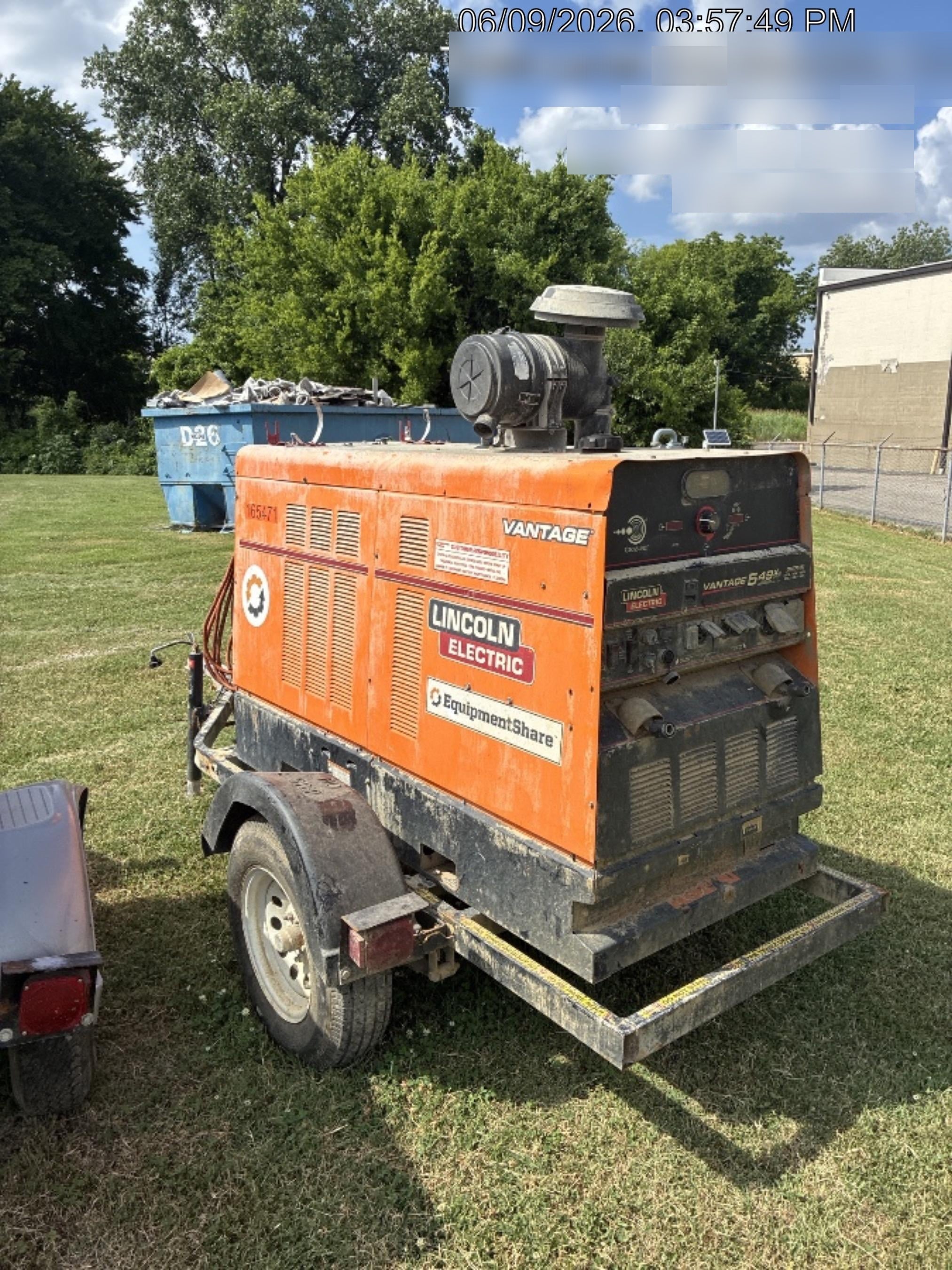 2021 Lincoln Electric Vantage 549X Ready Pak 3, ORANGE (includes trailer, cable rack, fender light kit)