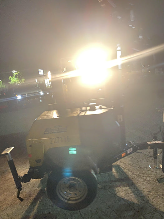 2022 Allmand NLV3GR (4) LED Light Fixture 350W, 23' Vertical Mast, 3kW Prime, Towable, Deep Sea L401, Leveling Jacks, Yanmar T4F 5.8hp