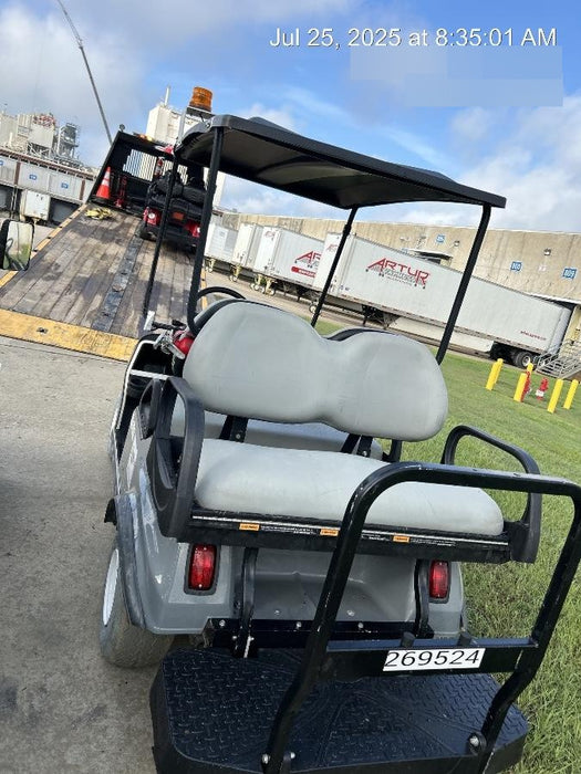 2022 Club Car CA100E Canopy, Fold down Windshield, Beacon, Back up Alarm, All-Trail Trials, HD 8 V Batteries, Trailer Hitch and Ball