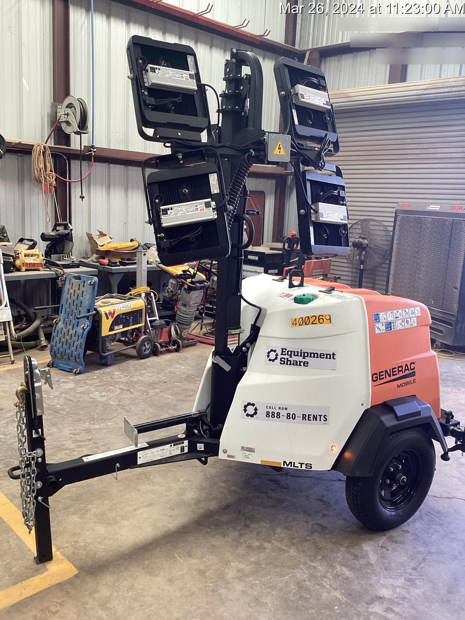 2024 Generac MLT2 Diesel, Flex Switch 120V Input, Powerzone Controller, 
(4) 320W LED Lights, 4kW Generator, 39.9 Gal Fuel Tank, 2" Ball, T3