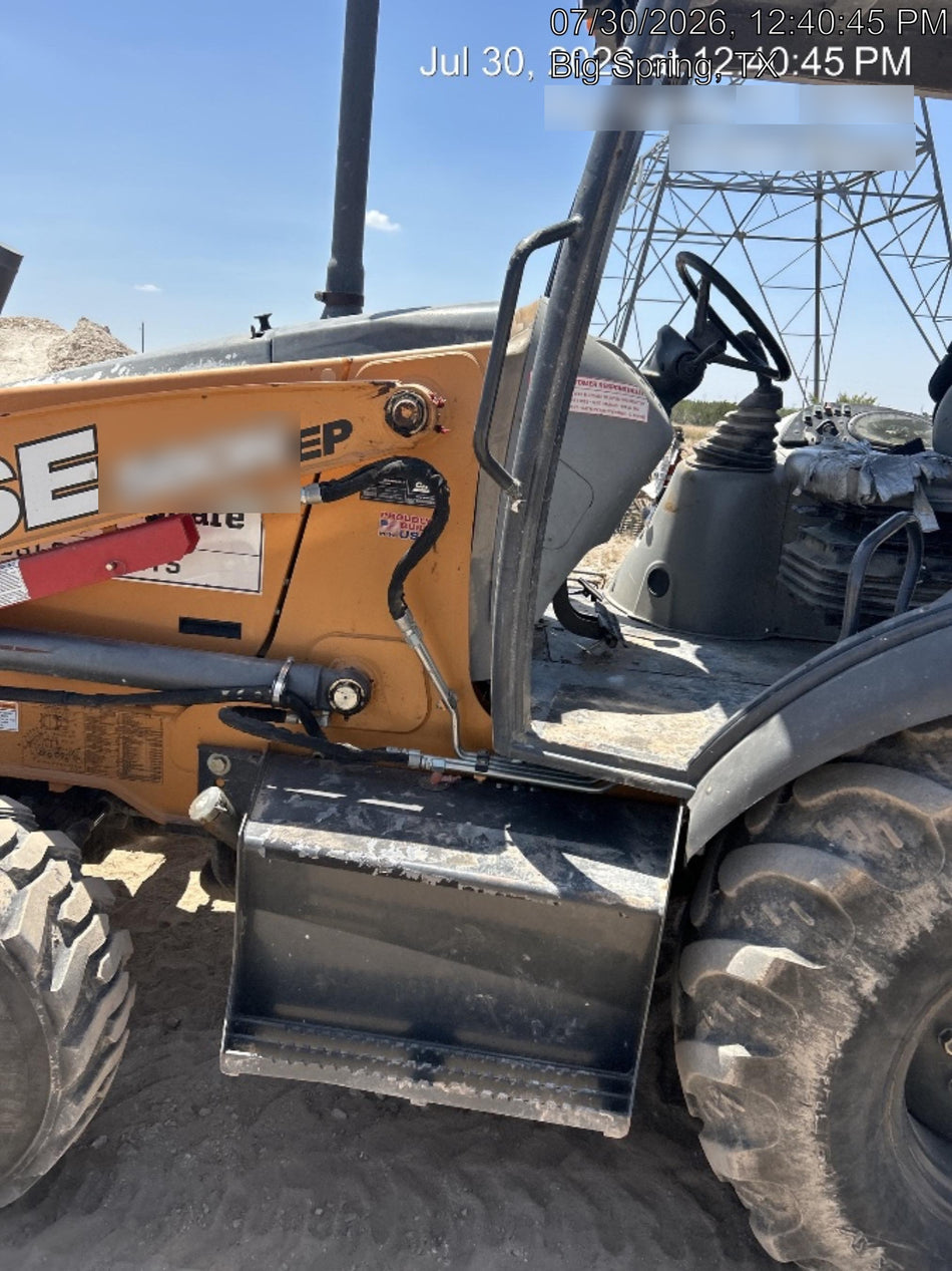 2019 Case 580N EP Canopy, 4WD, 1-Way Aux Hydraulics, Pilot Controls, Ride Control and Loader Aux Hydraulics, 900 LB. Front CWT, 82" HD LONG LIP (1 CU. YD.) W/BOCE AND LIFT EYES, FLIP OVER/STABILIZER PADS COMB