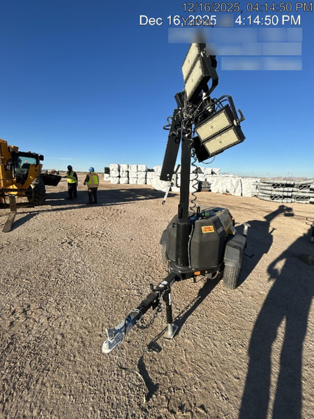 2022 Allmand NLV3GR (4) LED Light Fixture 350W, 23' Vertical Mast, 3kW Prime, Towable, Deep Sea L401, Leveling Jacks, Yanmar T4F 5.8hp