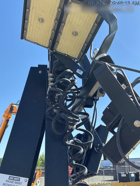 Allmand NLV3GR (4) LED Light Fixture 350W, 23' Vertical Mast, 3kW Prime, Towable, Deep Sea L401, Leveling Jacks, Yanmar T4F 5.8hp