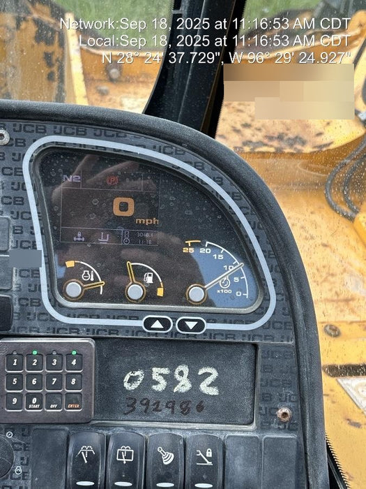 2020 JCB 510-56 Cab/Heat/Air, 74 HP, Solid Tires, STD Worklight, Beacon, Aux Hydraulics, Lifting Eye, Back up Alarm w/66" Carriage/60" Forks