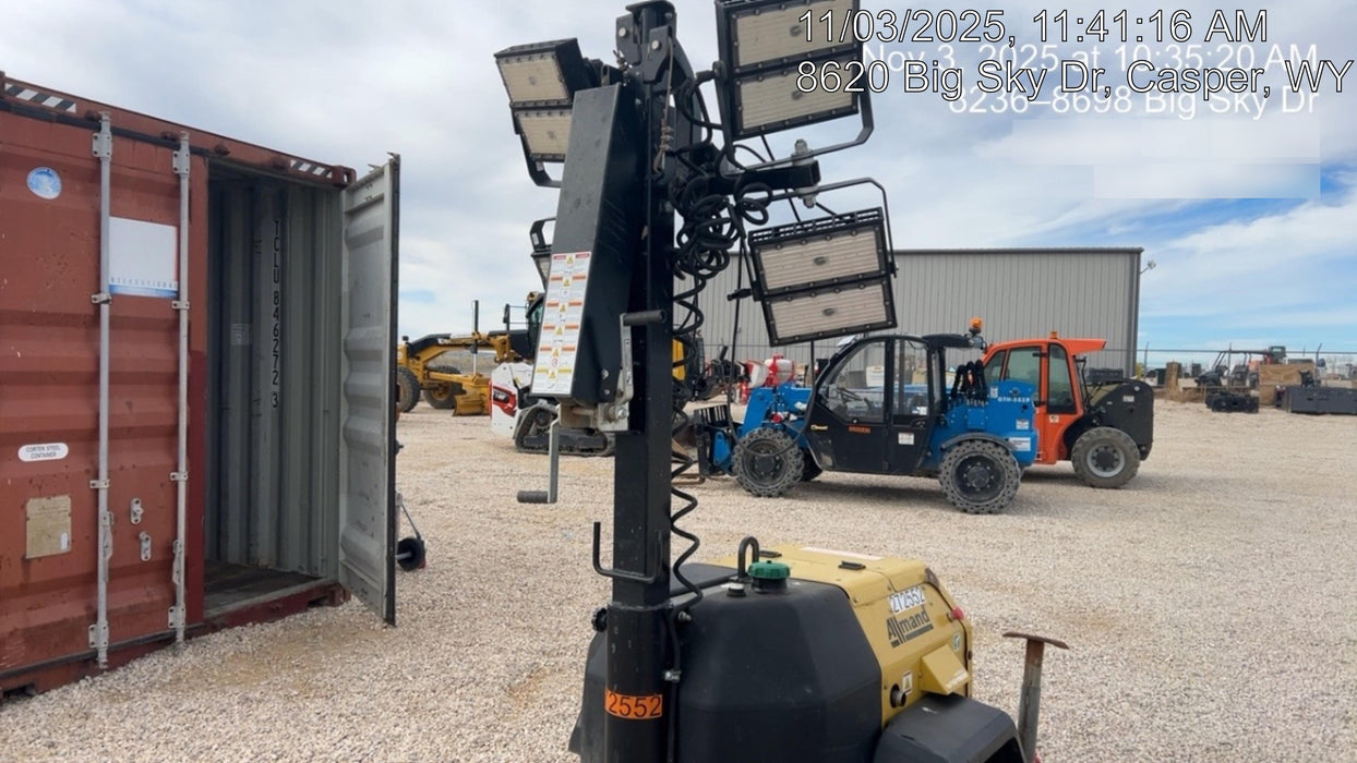 2022 Allmand NLV3GR (4) LED Light Fixture 350W, 23' Vertical Mast, 3kW Prime, Towable, ES Decals, T3 no