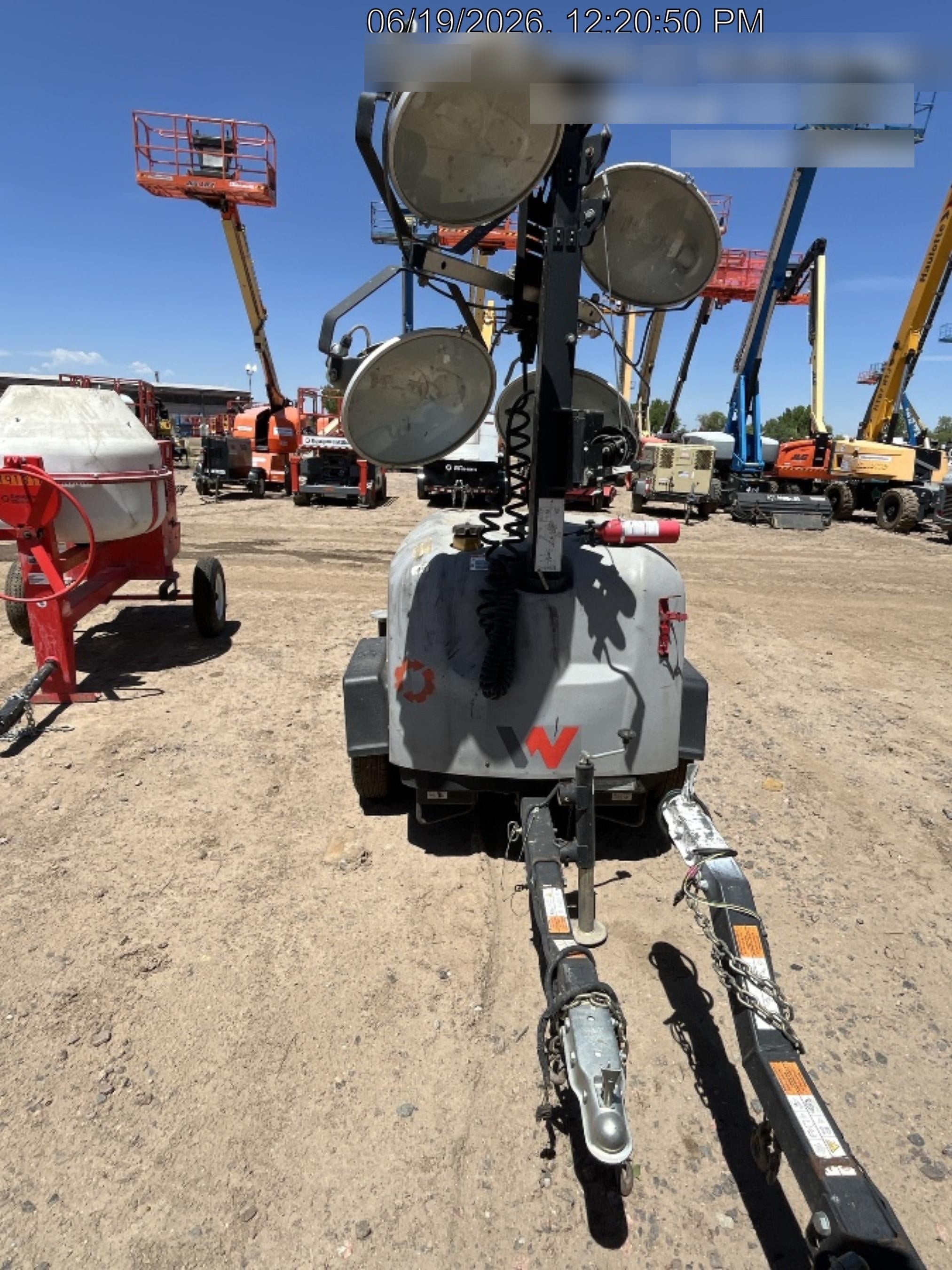 2019 Wacker Neuson LTV6L-MH Mobile Light Tower w/Fuel Level Sensor Installed