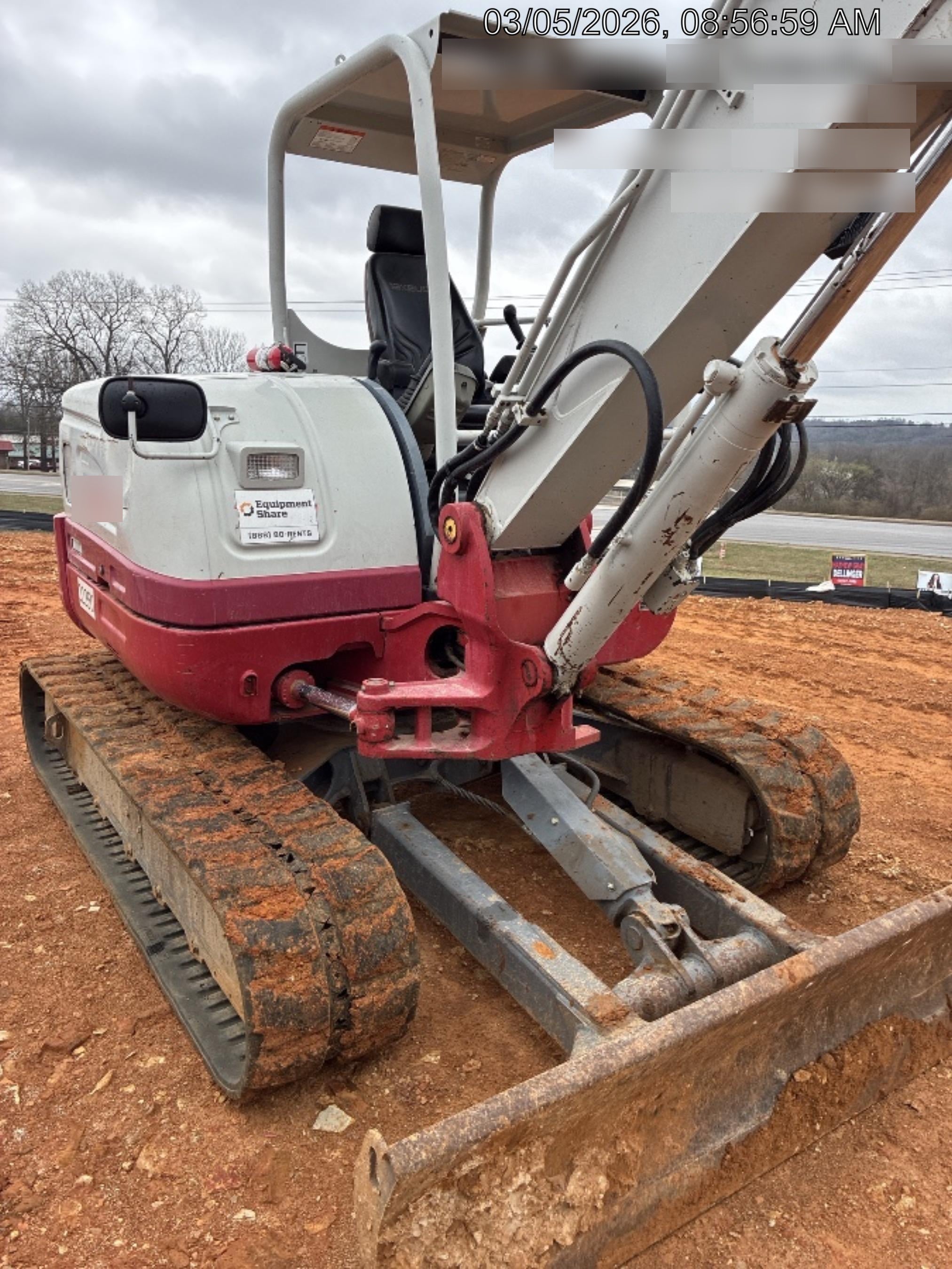 2019 Takeuchi TB260 Takeuchi TB260 Canopy w/Rubber Tracks, Auxiliary Hydraulics, Standard Blade, Manual QC, 12 / 18 / 24" Buckets, Hydraulic Thumb Installed