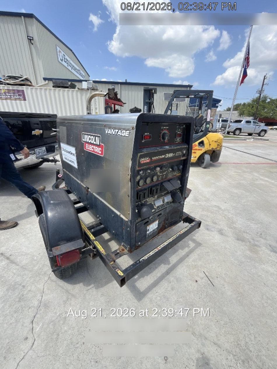 2019 Lincoln Electric Vantage 322 Lincoln Vantage 322 Welder w/Trailer, Light Kit, Cable Rack
