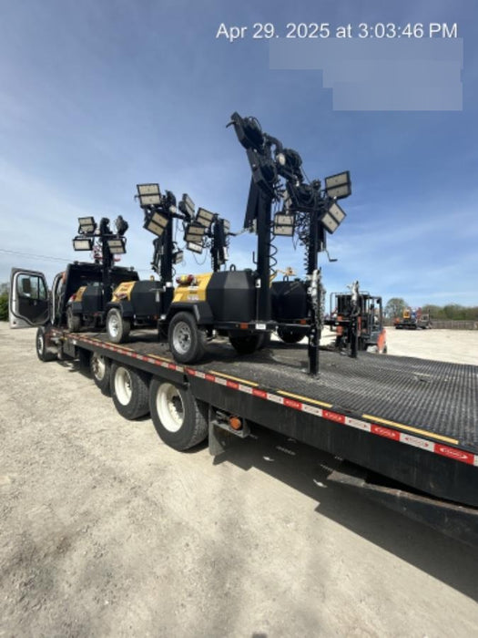 2022 Allmand NLV3GR (4) LED Light Fixture 350W, 23' Vertical Mast, 3kW Prime, Towable, Deep Sea L401, Leveling Jacks, Yanmar T4F 5.8hp