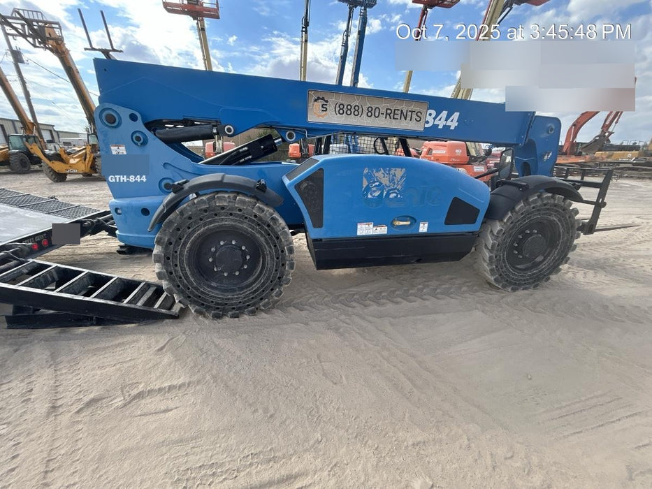2018 Genie GTH-844 Genie GTH-844 w/Open ROPS, Solid Tires, beacon/work lights, 60" carriage/forks