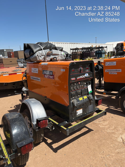 2022 Lincoln Electric LE400 Kubota V1505, Trlr, Cable Rack, Light Kit, ES Decals, T3