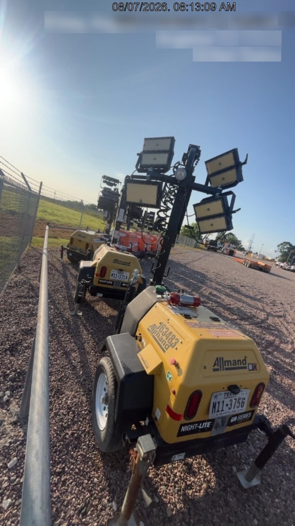 2021 Allmand NLV3GR (4) LED Light Fixture 350W, 23' Vertical Mast, 3kW Prime, Towable, Deep Sea L401, Leveling Jacks, Yanmar T4F 5.8hp