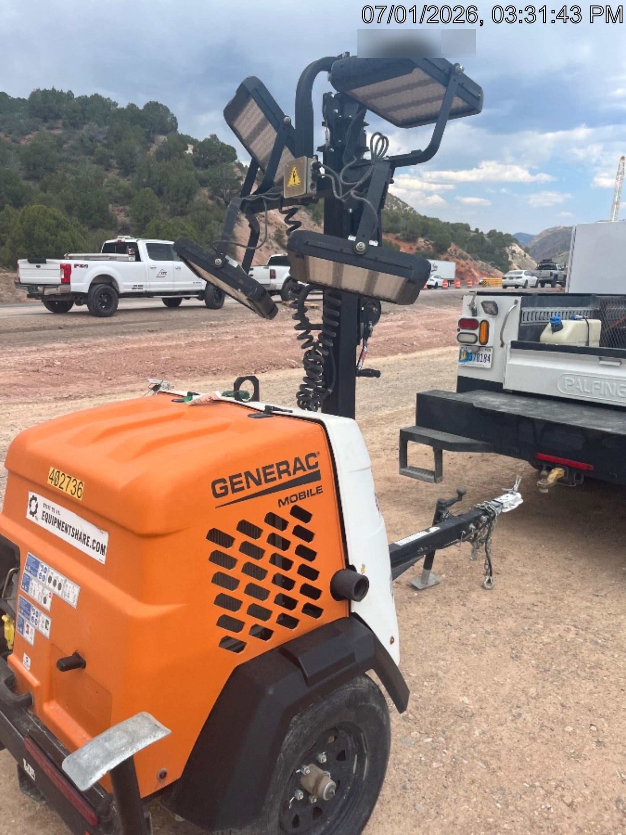 2024 Generac MLT2 Diesel, Flex Switch 120V Input, Powerzone Controller, 
(4) 320W LED Lights, 4kW Generator, 39.9 Gal Fuel Tank, 2" Ball, T3