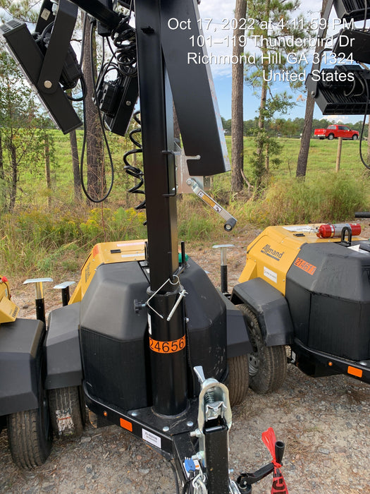 2022 Allmand NLV3GR (4) LED Light Fixture 350W, 23' Vertical Mast, 3kW Prime, Towable