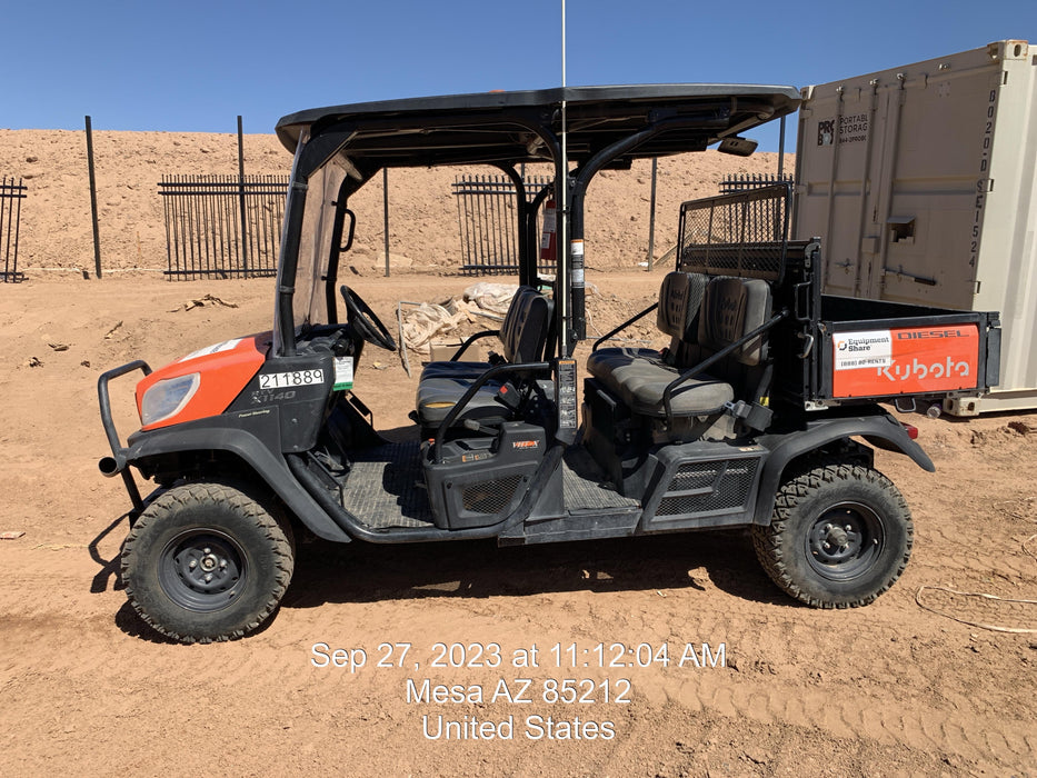 2022 Kubota RTV-X1140W-H Plastic Canopy, Windshield Acrylic Clear, LED Strobe Light, Wire Harness Kit, Back up Alarm