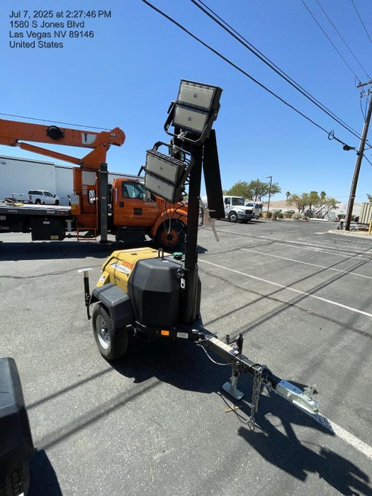 2022 Allmand NLV3GR (4) LED Light Fixture 350W, 23' Vertical Mast, 3kW Prime, Towable, ES Decals, T3