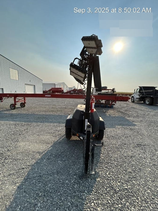 Allmand NLV3GR (4) LED Light Fixture 350W, 23' Vertical Mast, 3kW Prime, Towable, Deep Sea L401, Leveling Jacks, Yanmar T4F 5.8hp