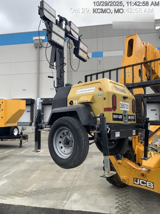 2022 Allmand NLV3GR (4) LED Light Fixture 350W, 23' Vertical Mast, 3kW Prime, Towable, ES Decals, T3