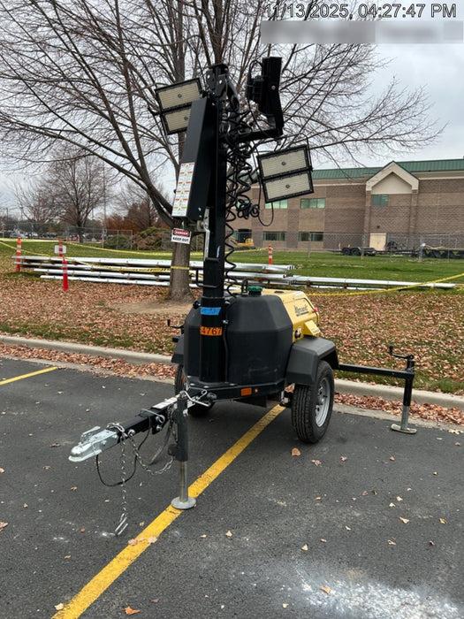 2022 Allmand NLV3GR (4) LED Light Fixture 350W, 23' Vertical Mast, 3kW Prime, Towable, ES Decals, T3