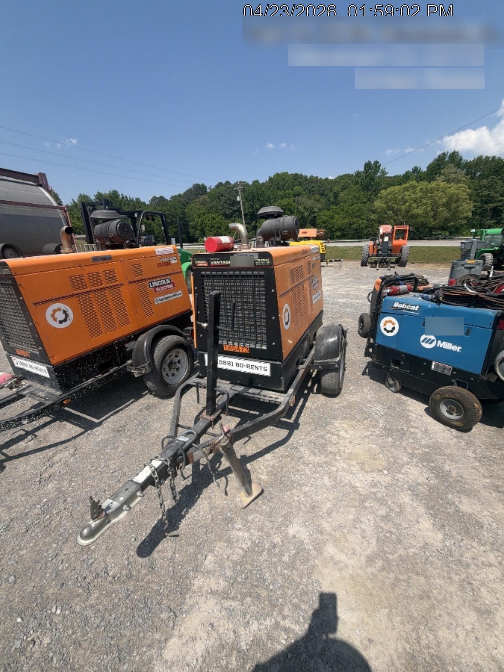 2021 Lincoln Electric Vantage 549X Ready Pak 3, ORANGE (includes trailer, cable rack, fender light kit)
