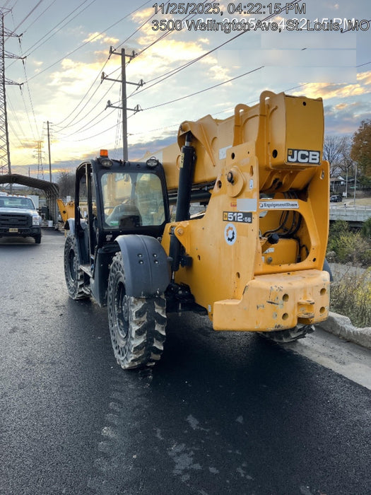2019 JCB 512-56 Canopy, 109 HP, Solid Tires, STD Worklight, Beacon, Aux Hydraulics, Lifting Eye, Back up Alarm w/66" Carriage/60" Forks