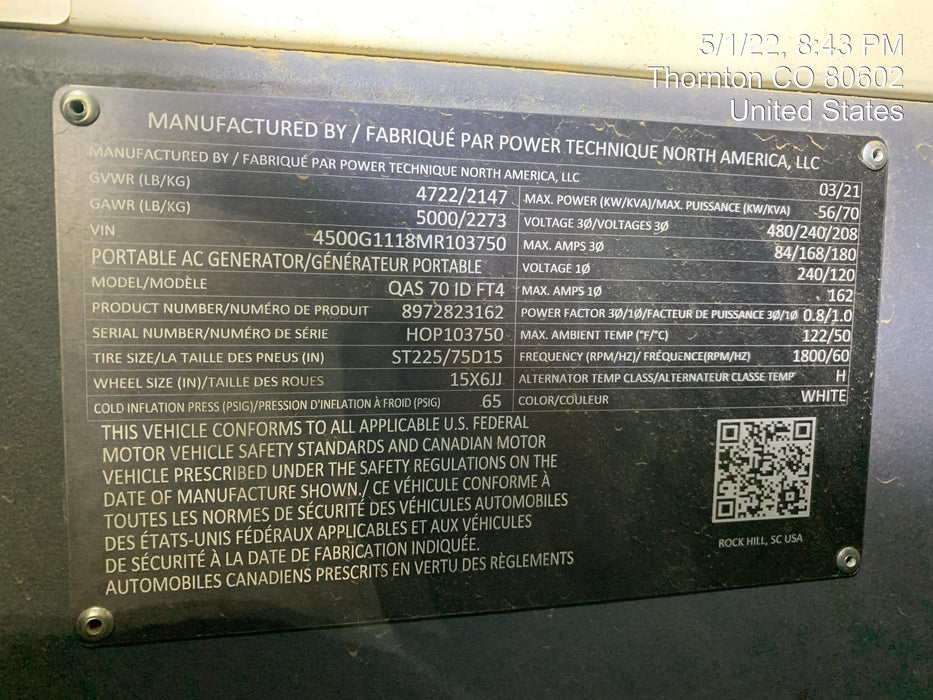 2022 ATLAS COPCO QAS 70