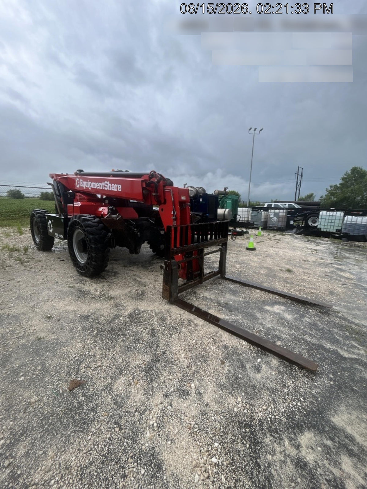 2019 Manitou MTA10055 Cab/Heat/Air, 120 HP, Solid Tires, Work Lights, Lift Hook, Auxiliary Hydraulics 66" Carriage and 60" Forks