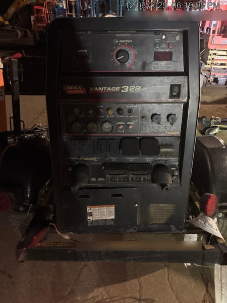 2019 Lincoln Electric Vantage 322 Ready-Pak 3, Two Wheel Trailer, Fender and Light Kit, Cable Rack