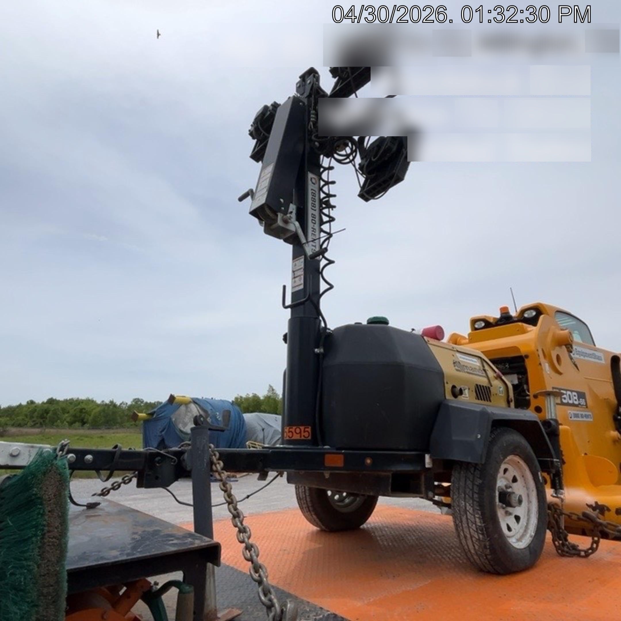 2021 Allmand NLV3GR (4) LED Light Fixture 350W, 23' Vertical Mast, 3kW Prime, Towable, Deep Sea L401, Leveling Jacks, Yanmar T4F 5.8hp