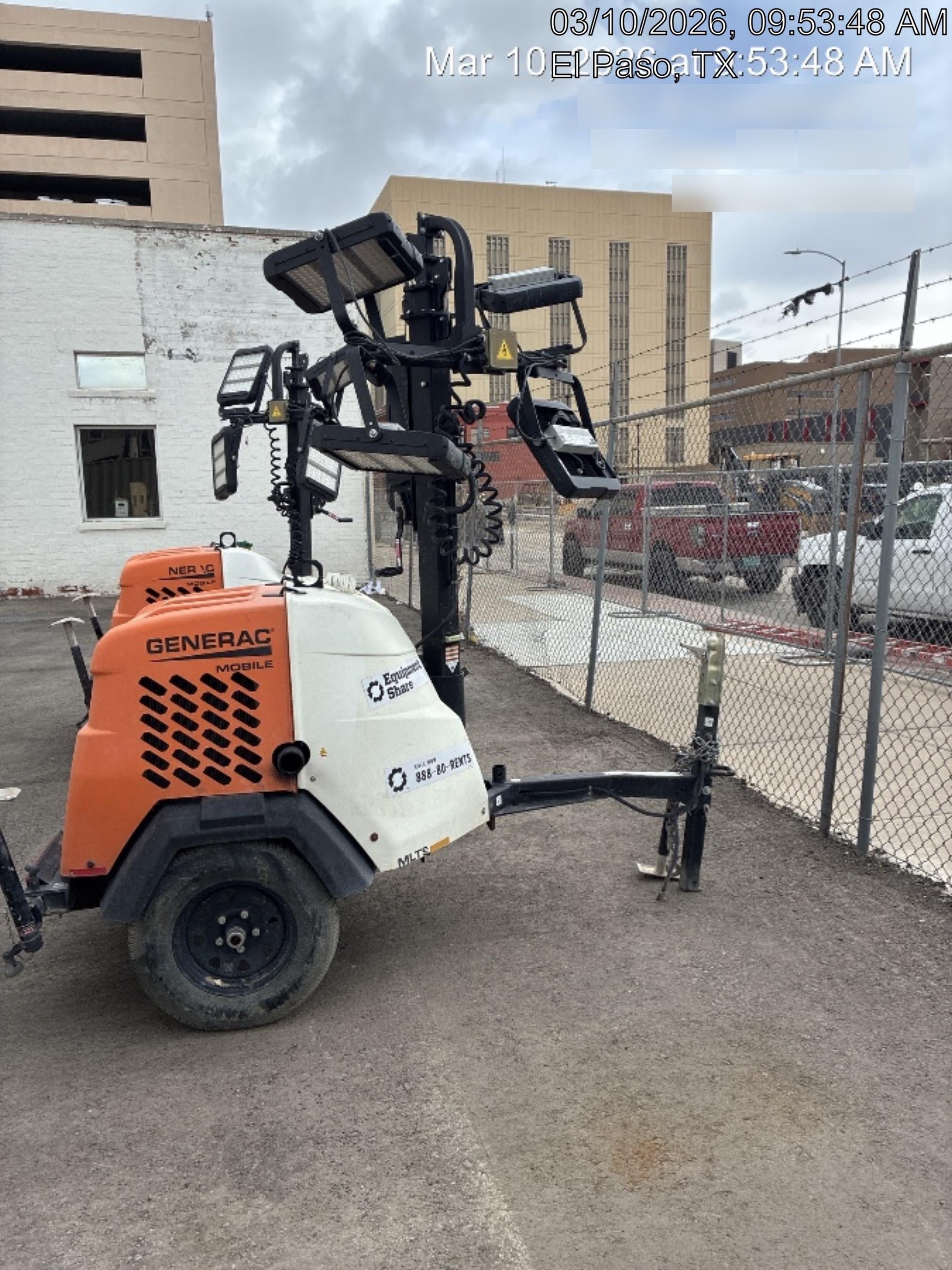 2024 Generac MLT2 Diesel, Flex Switch 120V Input, Powerzone Controller, 
(4) 320W LED Lights, 4kW Generator, 39.9 Gal Fuel Tank, 2" Ball, T3