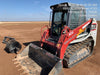 2019 Takeuchi TL8 Cab, Heat/AC, Defroster, 15" Wide Rubber Tracks, Back-up Alarm, Front & Rear Working Lights, Auxiliary Hydraulics, Two-Speed Travel, Electronic Monitoring System, Hydraulic Universal Quick Hitch 76" HD Dirt Bucket with 8 Teeth, 20.3 cubic feet Capacity