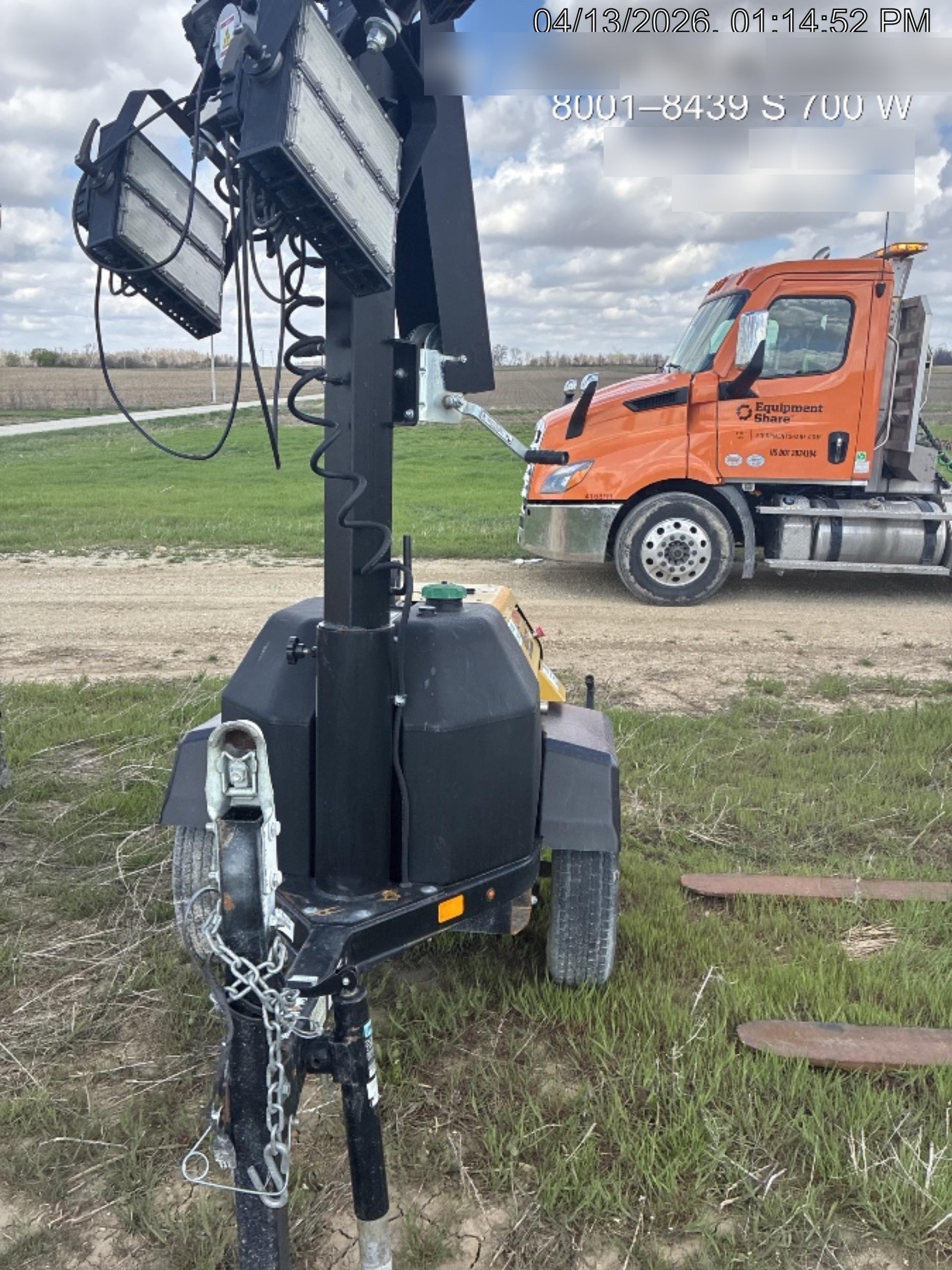 2022 Allmand NLV3GR (4) LED Light Fixture 350W, 23' Vertical Mast, 3kW Prime, Towable, Deep Sea L401, Leveling Jacks, Yanmar T4F 5.8hp