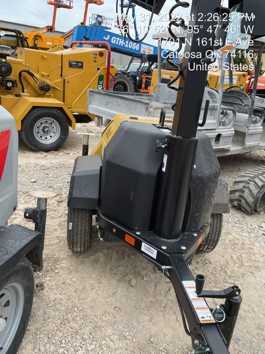 2022 Allmand NLV3GR (4) LED Light Fixture 350W, 23' Vertical Mast, 3kW Prime, Towable, Deep Sea L401, Leveling Jacks, Yanmar T4F 5.8hp