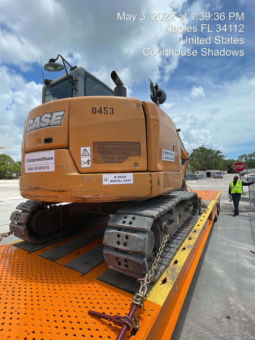 2015 Case CX80C CLOSED CAB, A/C,RUBBER TRACKS PADS,7'-2" ARM,THUMB