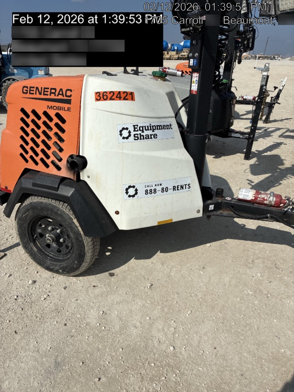 2023 Generac MLT2 Diesel, Flex Switch 120V Input, Powerzone Controller, 
(4) 320W LED Lights, 4kW Generator, 39.9 Gal Fuel Tank, 2" Ball, T3
