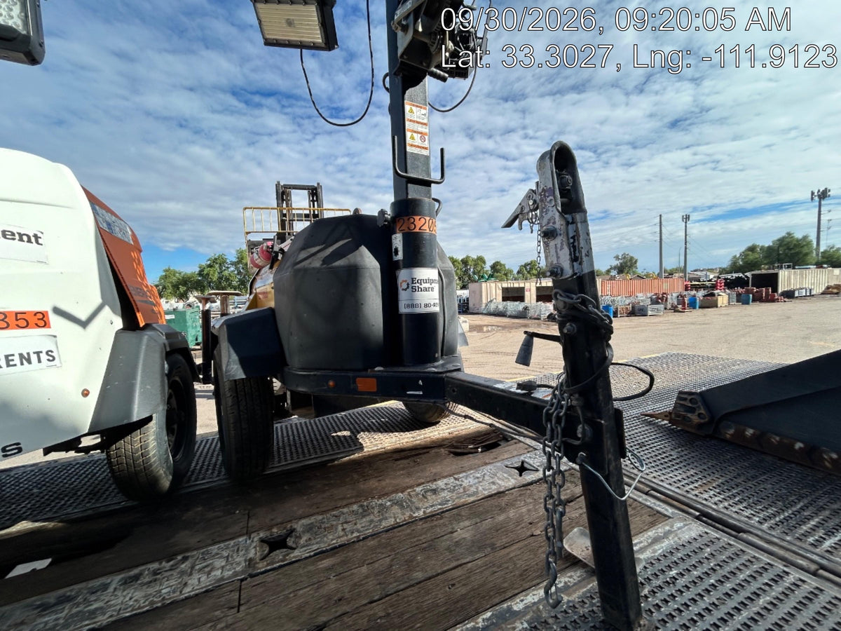 2022 Allmand NLV3GR (4) LED Light Fixture 350W, 23' Vertical Mast, 3kW Prime, Towable, Deep Sea L401, Leveling Jacks, Yanmar T4F 5.8hp