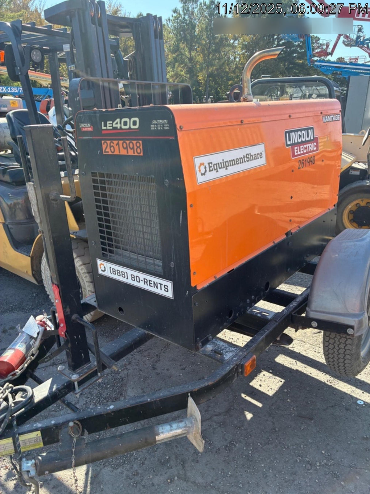 2022 Lincoln Electric LE400 Kubota V1505, Trlr, Cable Rack, Light Kit, ES Decals, T3