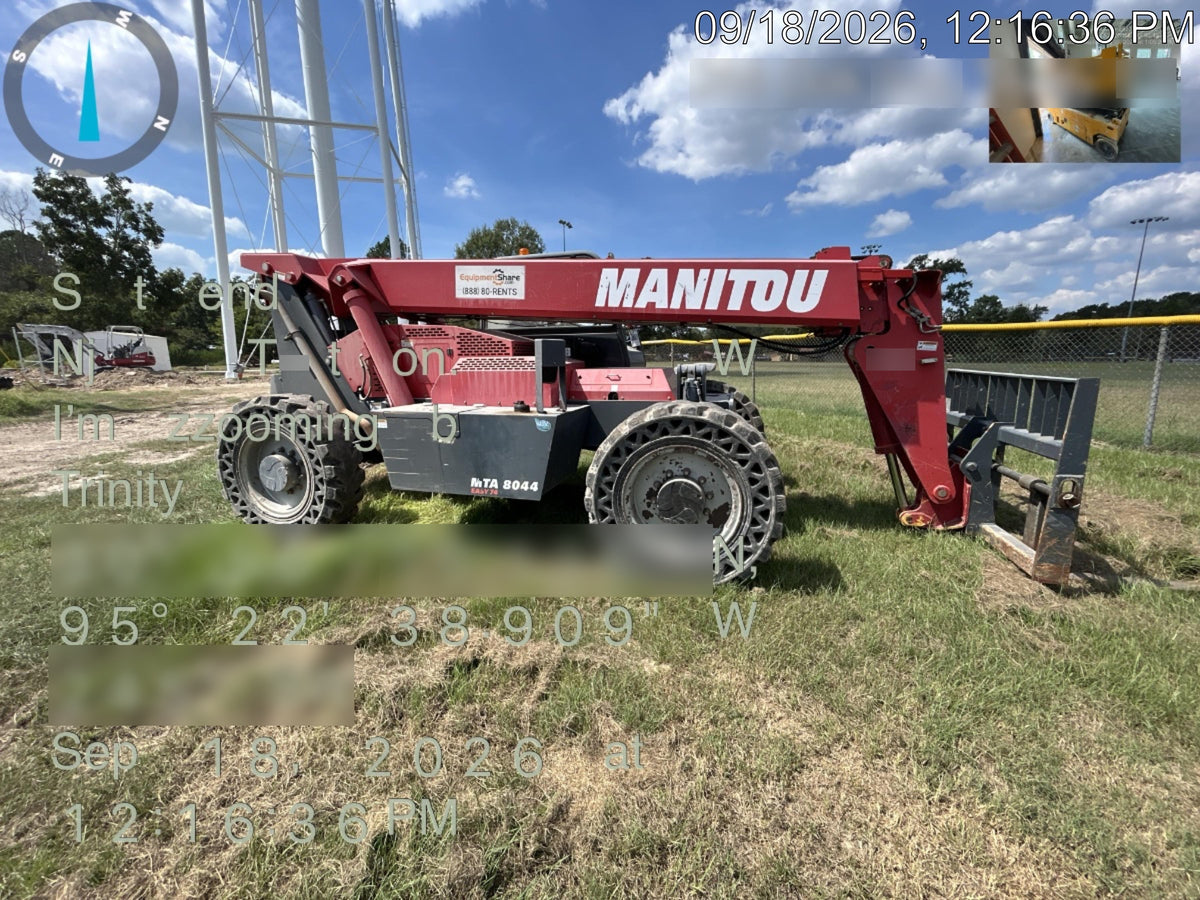 2019 Manitou MTA8044 MTA 8044 - 74 HP T4, Canopy, Worklights/Strobe, Beacon, 66" Carriage, 48" Forks, Solid Tires, Lift Hook, Aux Hydraulics