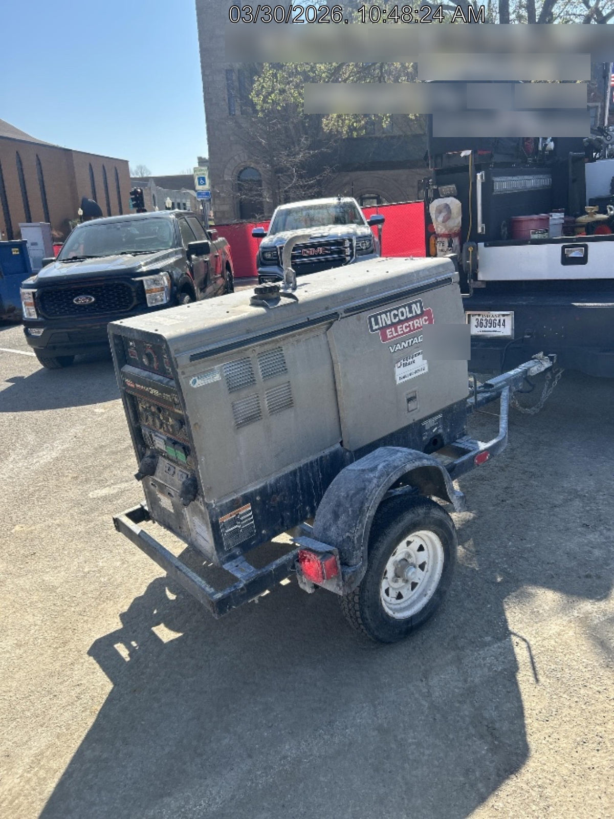 2018 Lincoln Electric Vantage 322 Lincoln Vantage 322 Welder Ready Pak 3 - Vantage 322, Trailer, Fender and light kit, Cable rack