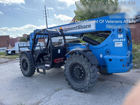 2019 Genie GTH-844 Canopy, Solid RT Tires, LED Work Lights, Beacon 60" QA Carriage, 48" Forks
