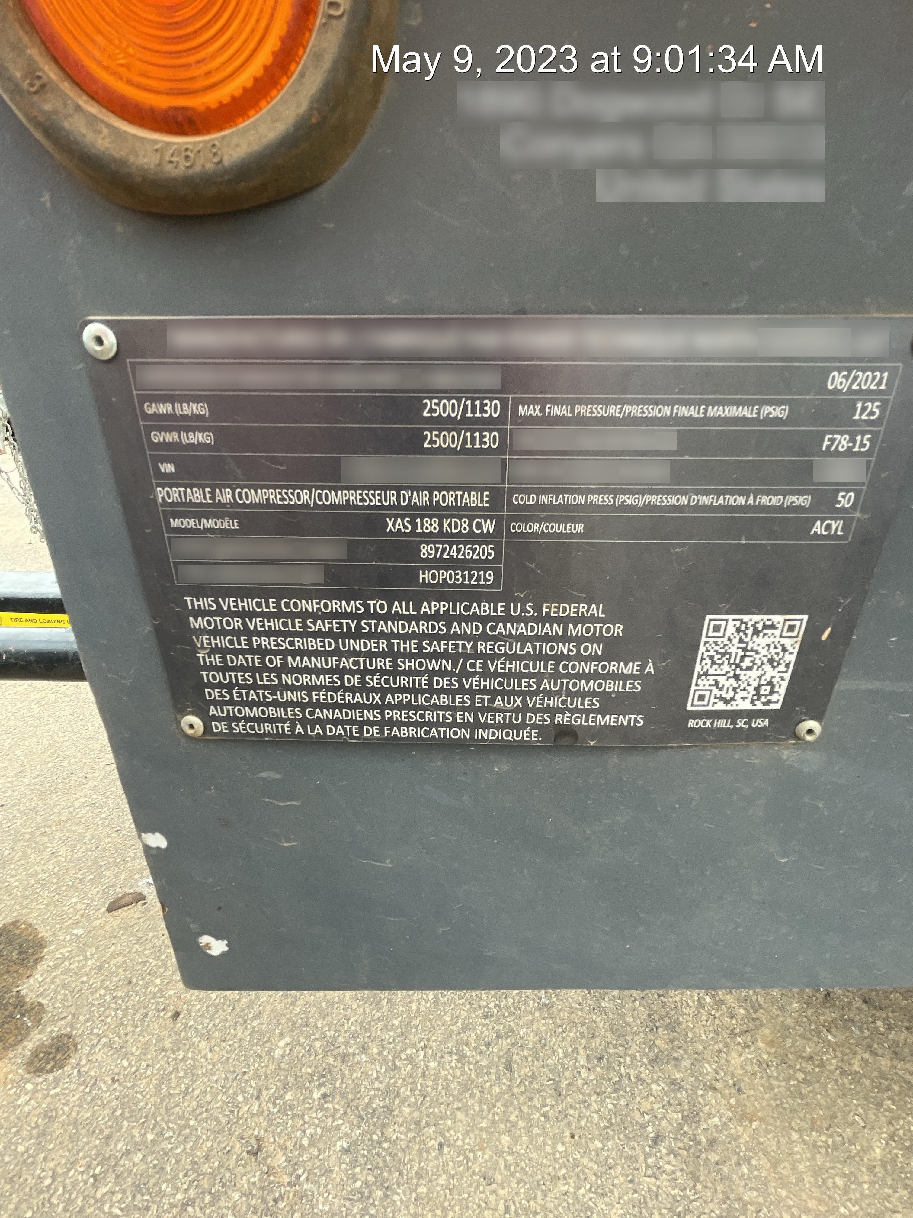 2021 ATLAS COPCO XAS188 CWK