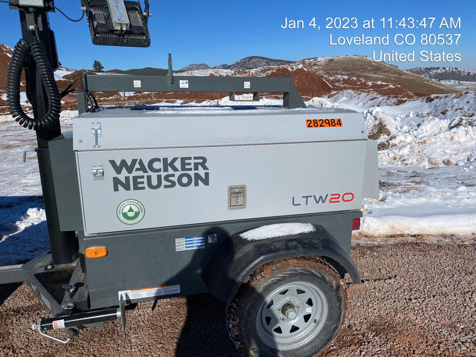 2022 Wacker Neuson LTW20Z1 Isuzu Dsl. Engine, 23' Mast, (4) 300W LED Lights, CWK, Programmable Dawn to Dusk, 360 Deg. Rotation, 57 Gal. Tank, Trailer Mounted