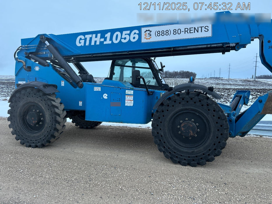 2019 Genie GTH-1056 Cab/Heat/AC, Solid RT Tires, LED Work Lights, Beacon 60" QA Carriage, 60" Forks